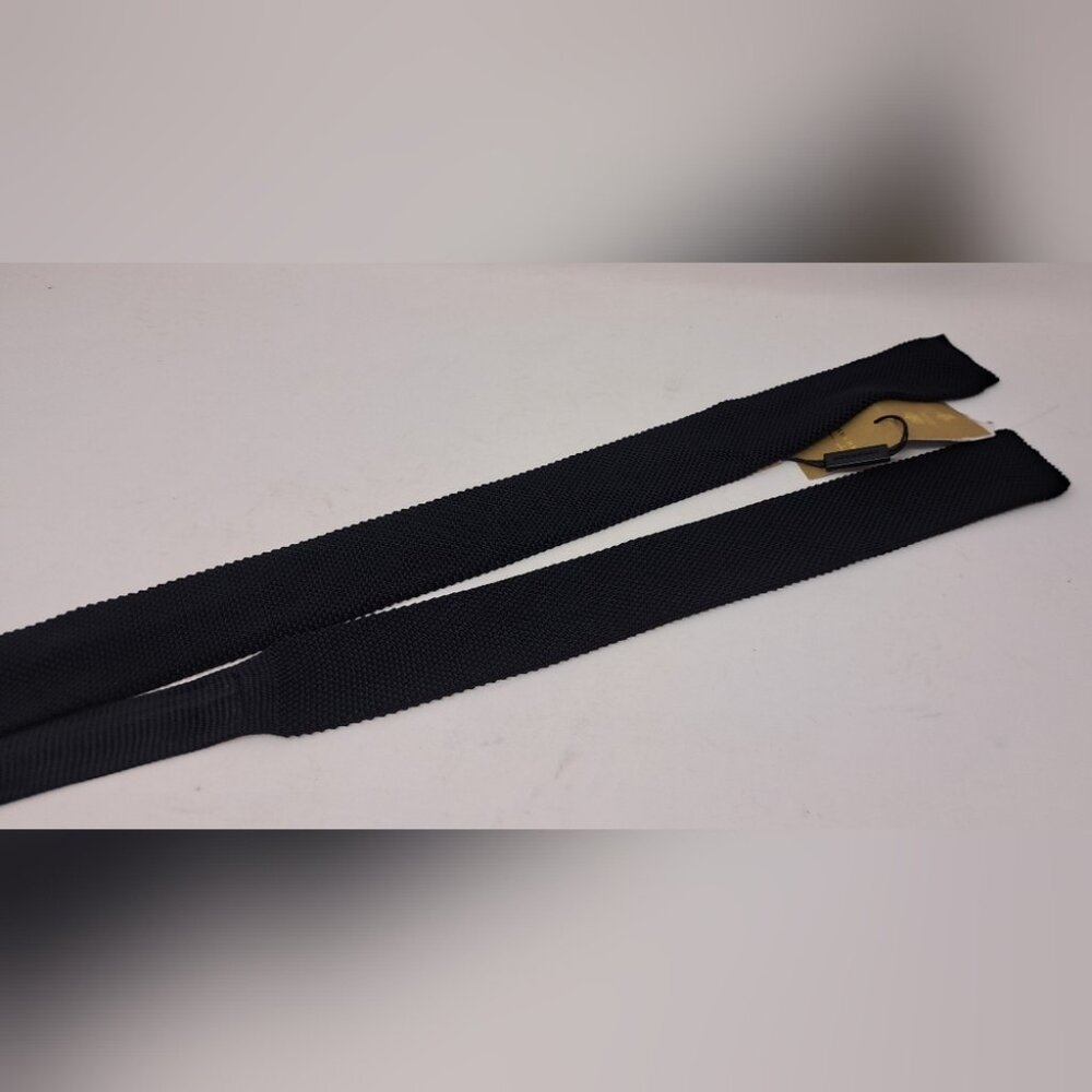 Burberry Men's 100% Silk Square Tie Slim Fit Black Made in Italy 52" Uniform - Picture 9 of 13